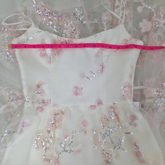 Helsi Adela Floral Tiered Maxi Dress Ivory Pink Sz S NWT Corset Bodice - Picture 6 of 15